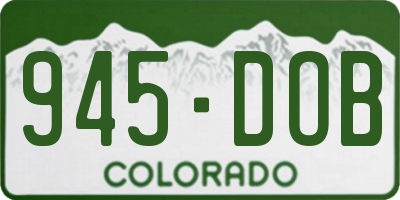 CO license plate 945DOB