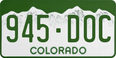 CO license plate 945DOC