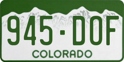 CO license plate 945DOF