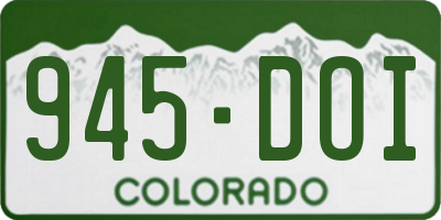 CO license plate 945DOI