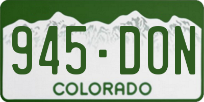 CO license plate 945DON