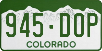CO license plate 945DOP