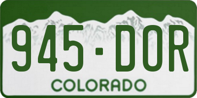 CO license plate 945DOR