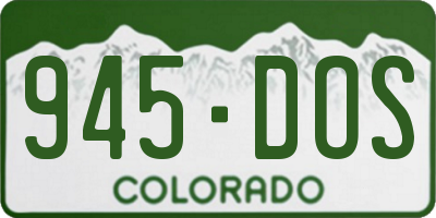 CO license plate 945DOS