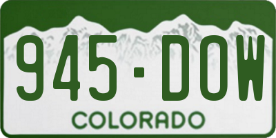 CO license plate 945DOW