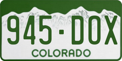 CO license plate 945DOX