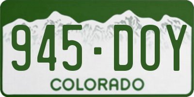 CO license plate 945DOY