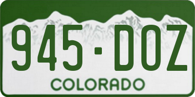 CO license plate 945DOZ