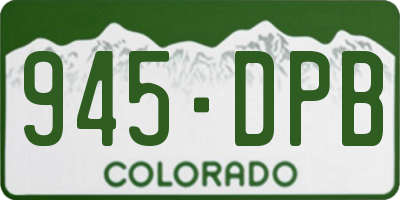 CO license plate 945DPB