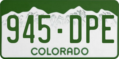 CO license plate 945DPE