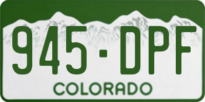 CO license plate 945DPF