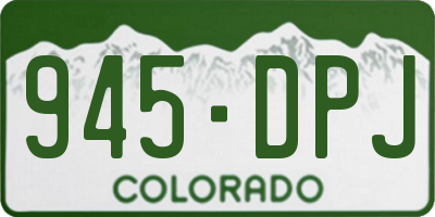 CO license plate 945DPJ