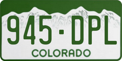 CO license plate 945DPL