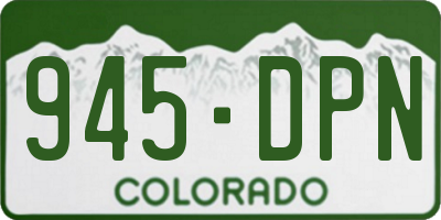 CO license plate 945DPN