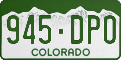 CO license plate 945DPO