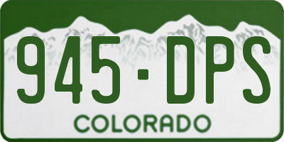 CO license plate 945DPS
