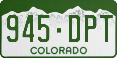 CO license plate 945DPT