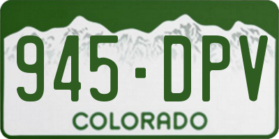 CO license plate 945DPV