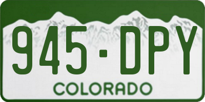 CO license plate 945DPY