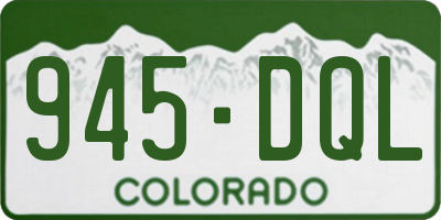 CO license plate 945DQL