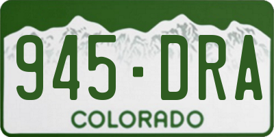 CO license plate 945DRA