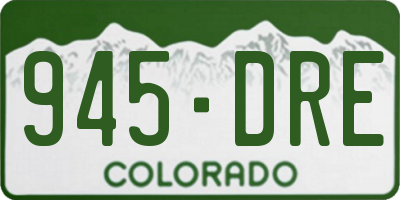 CO license plate 945DRE