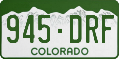 CO license plate 945DRF