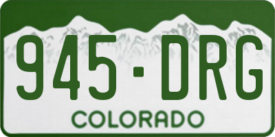 CO license plate 945DRG