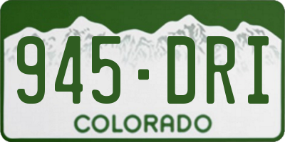 CO license plate 945DRI