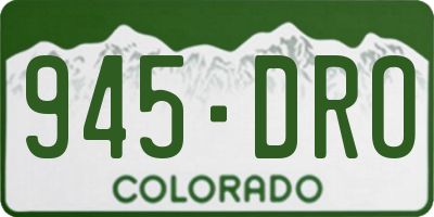 CO license plate 945DRO