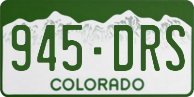 CO license plate 945DRS