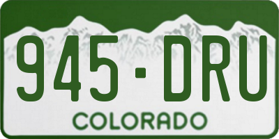 CO license plate 945DRU