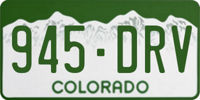 CO license plate 945DRV