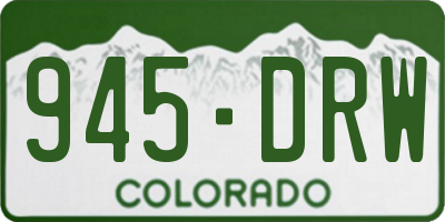 CO license plate 945DRW