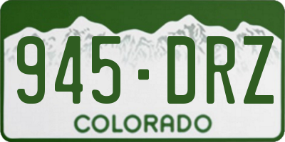 CO license plate 945DRZ