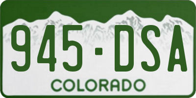 CO license plate 945DSA
