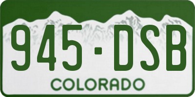 CO license plate 945DSB