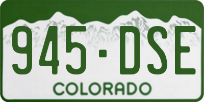 CO license plate 945DSE