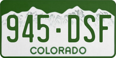 CO license plate 945DSF