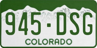 CO license plate 945DSG