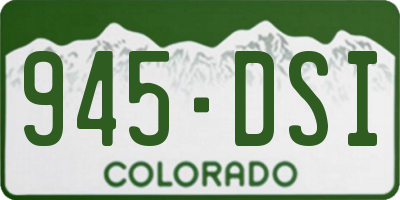 CO license plate 945DSI