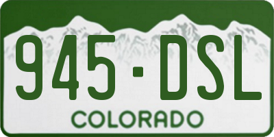 CO license plate 945DSL
