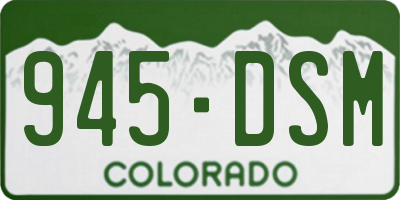 CO license plate 945DSM