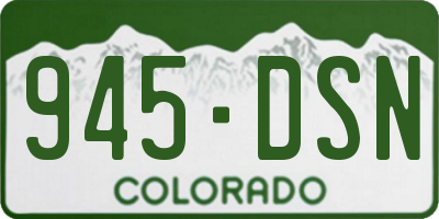 CO license plate 945DSN
