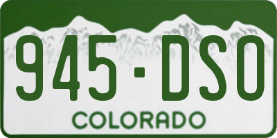 CO license plate 945DSO