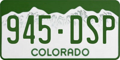 CO license plate 945DSP