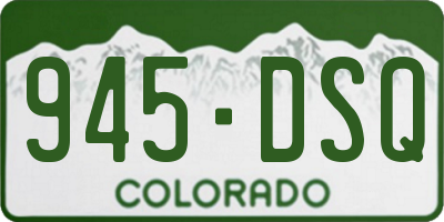 CO license plate 945DSQ