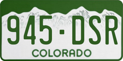 CO license plate 945DSR