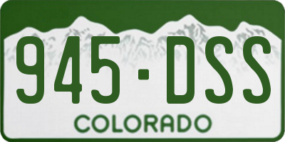 CO license plate 945DSS