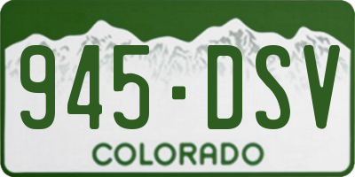 CO license plate 945DSV